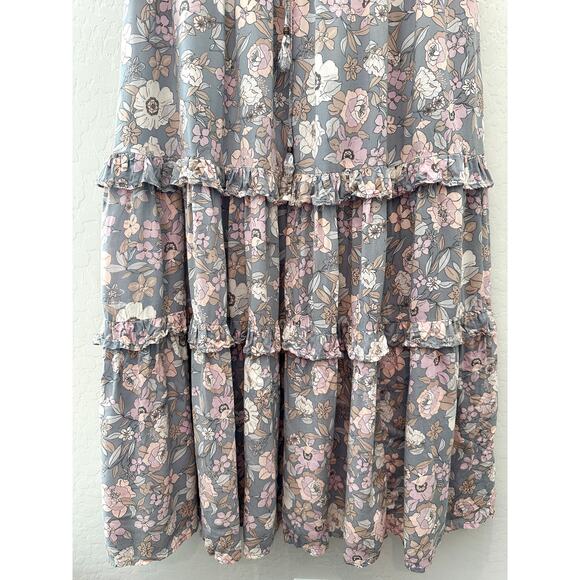 DRESS FORUM | Floral Tiered Midi Skirt Boho Cottagecore Romantic | Small - Picture 3 of 7